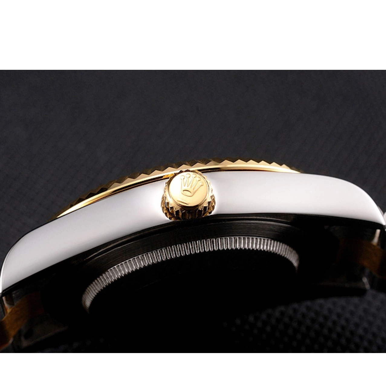 Rolex copies cheap Stainless Bracelet Gold Dial Gold Two Bezel Steel Tone Rolex Case White Datejust Swiss 0715